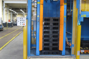 Automatický zásobník palet pro dva typy palet